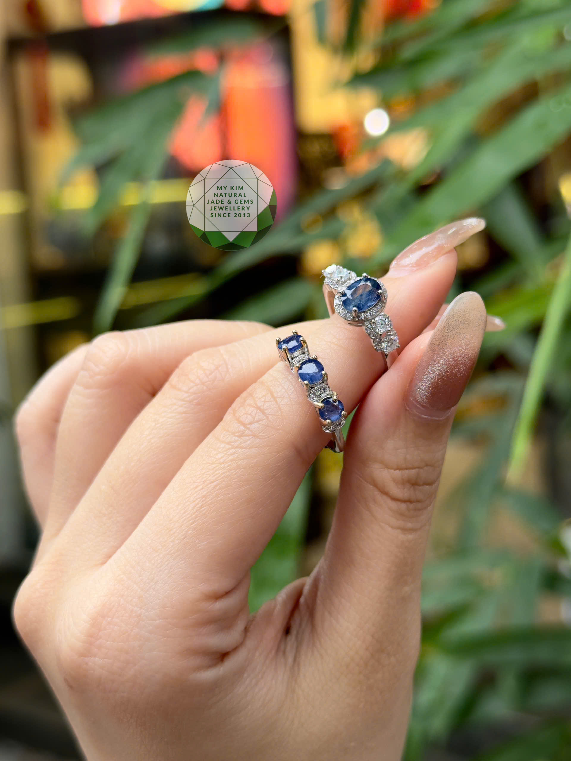 Nhẫn Sapphire Bạc Si Vàng Trắng Cao Cấp