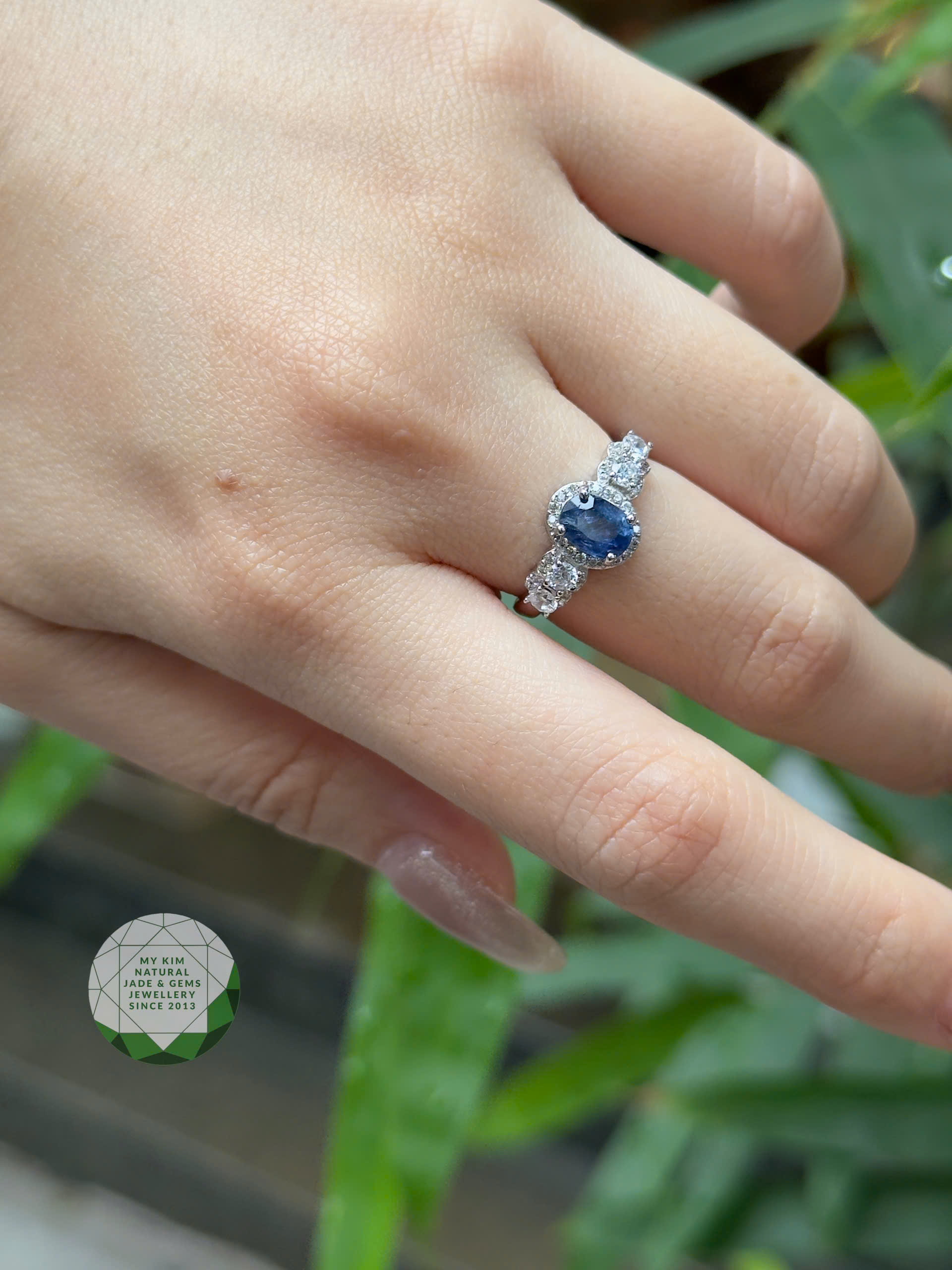 Nhẫn Sapphire Bạc Si Vàng Trắng Cao Cấp