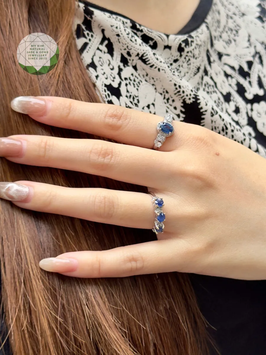 Nhẫn Sapphire Bạc Si Vàng Trắng Cao Cấp