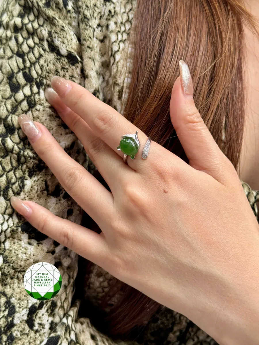 Nhẫn Hồ Ly Ngọc Bích Bạc si vàng trắng cao cấp - Bản Lĩnh & Quyến Rũ Từ Bên Trong