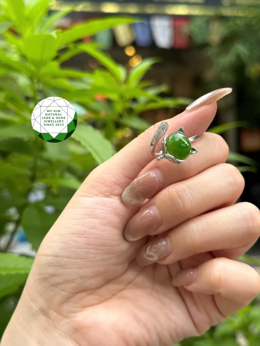 Nhẫn Hồ Ly Ngọc Bích Bạc si vàng trắng cao cấp - Bản Lĩnh & Quyến Rũ Từ Bên Trong