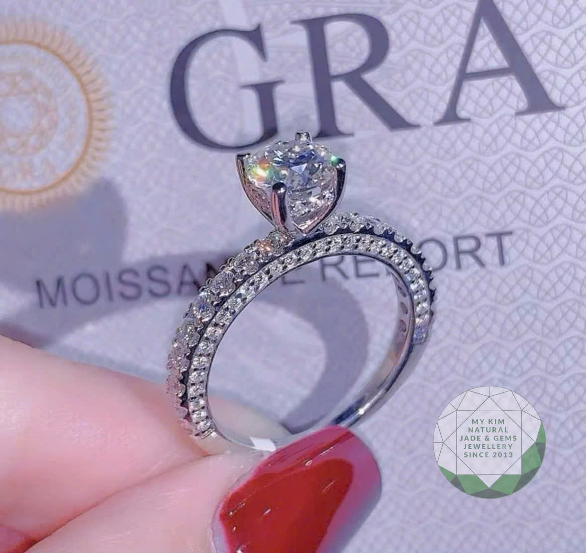 Nhẫn Bạc 925 Si Vàng Trắng –  Đính Full Kim Cương Moissanite