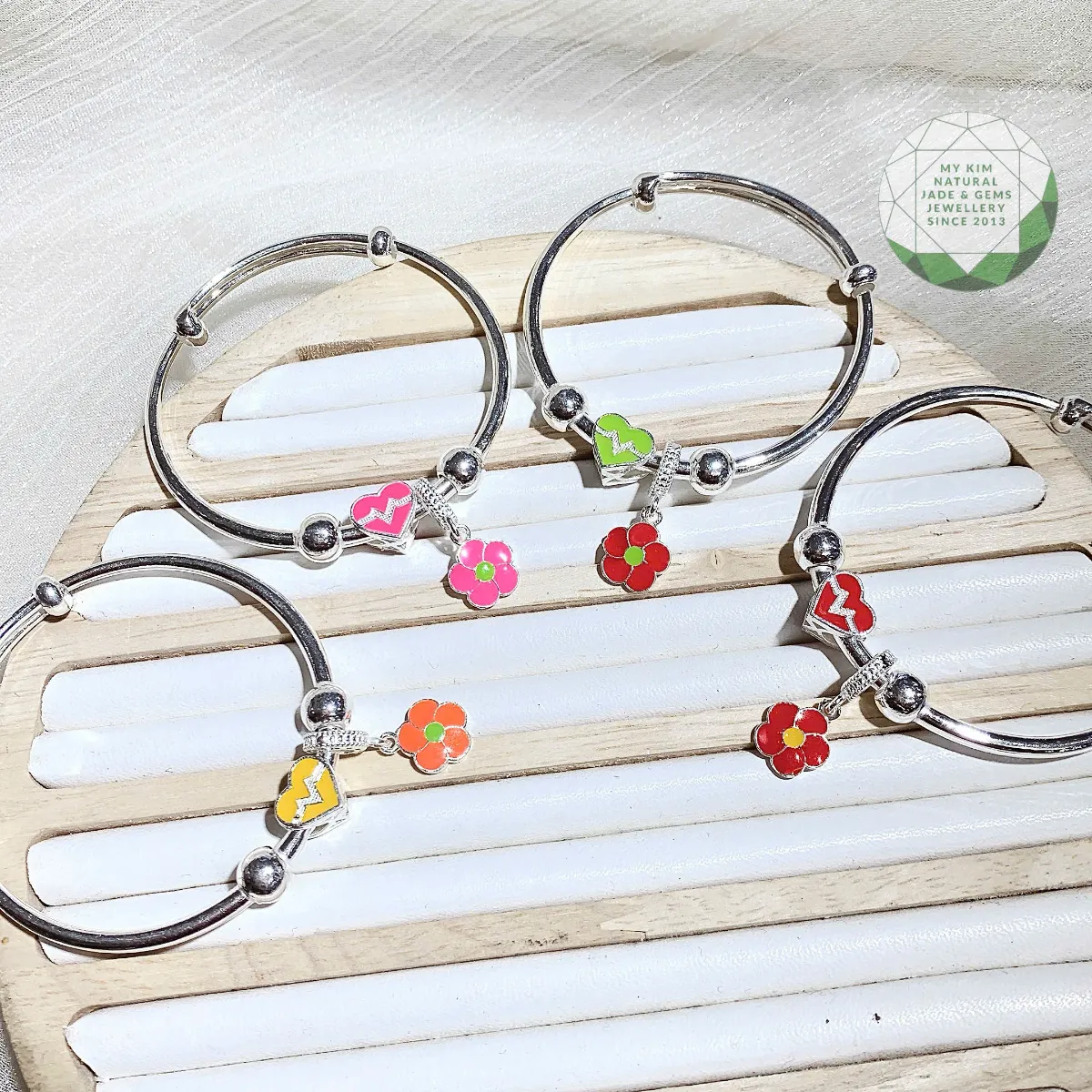 BST Vòng Bạc 925 Cho Bé – Thiết Kế Cứng Cáp, Mix Charm Xinh