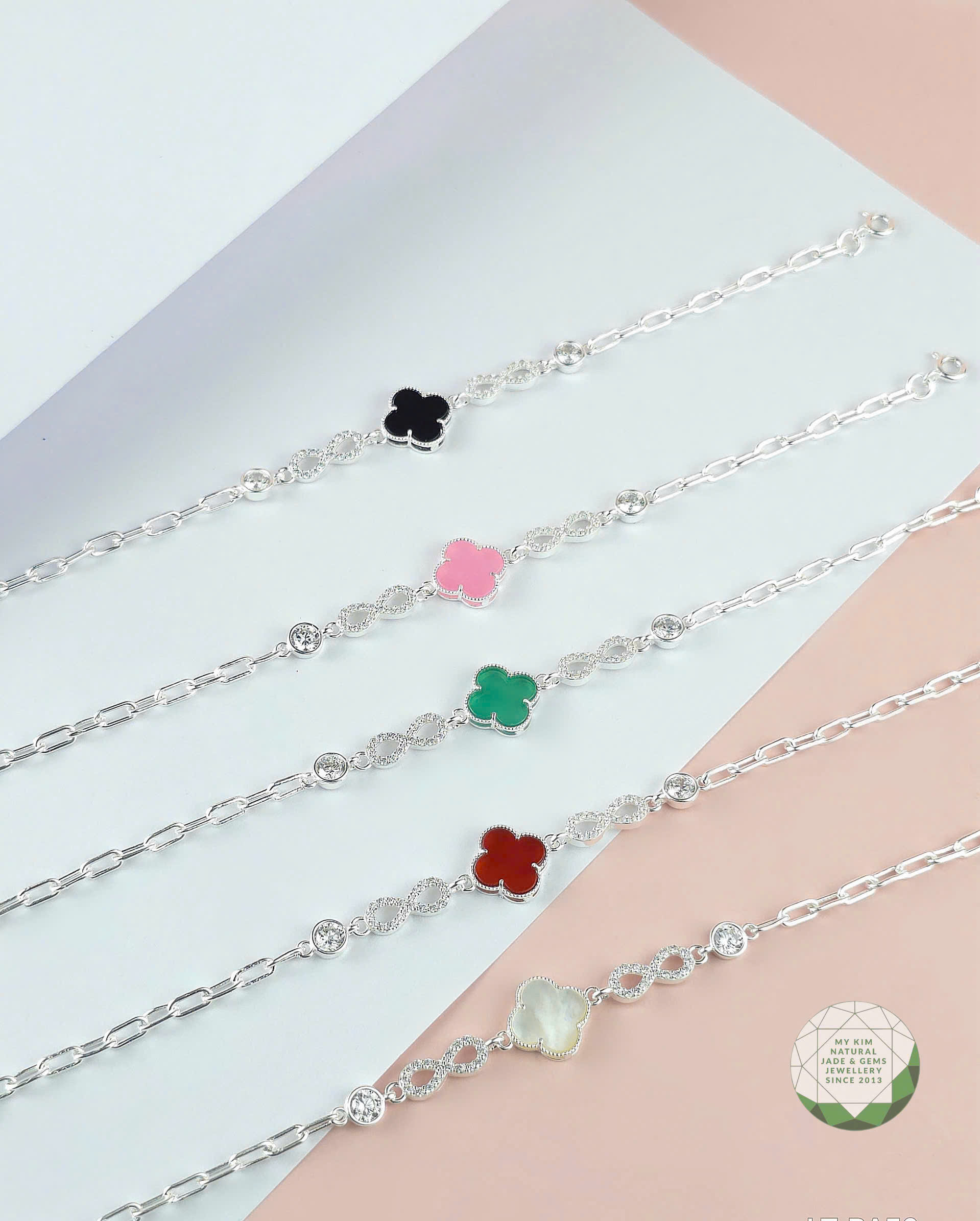 Lắc Tay Bạc 925 Cỏ Bốn Lá & Biểu Tượng Vô Cực – Tinh Tế, Đậm Dấu Ấn Riêng