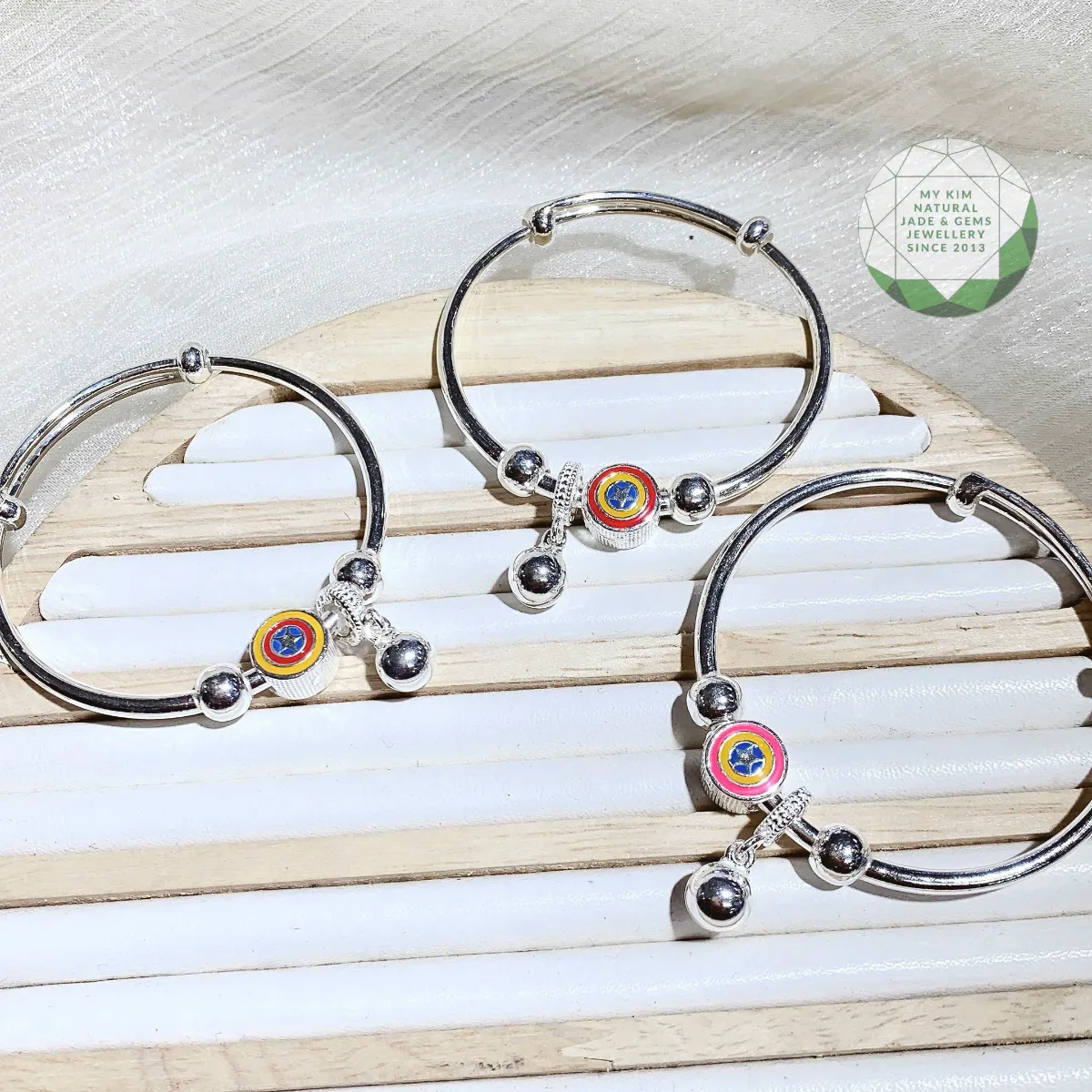 BST Vòng Bạc 925 Cho Bé – Thiết Kế Cứng Cáp, Mix Charm Xinh