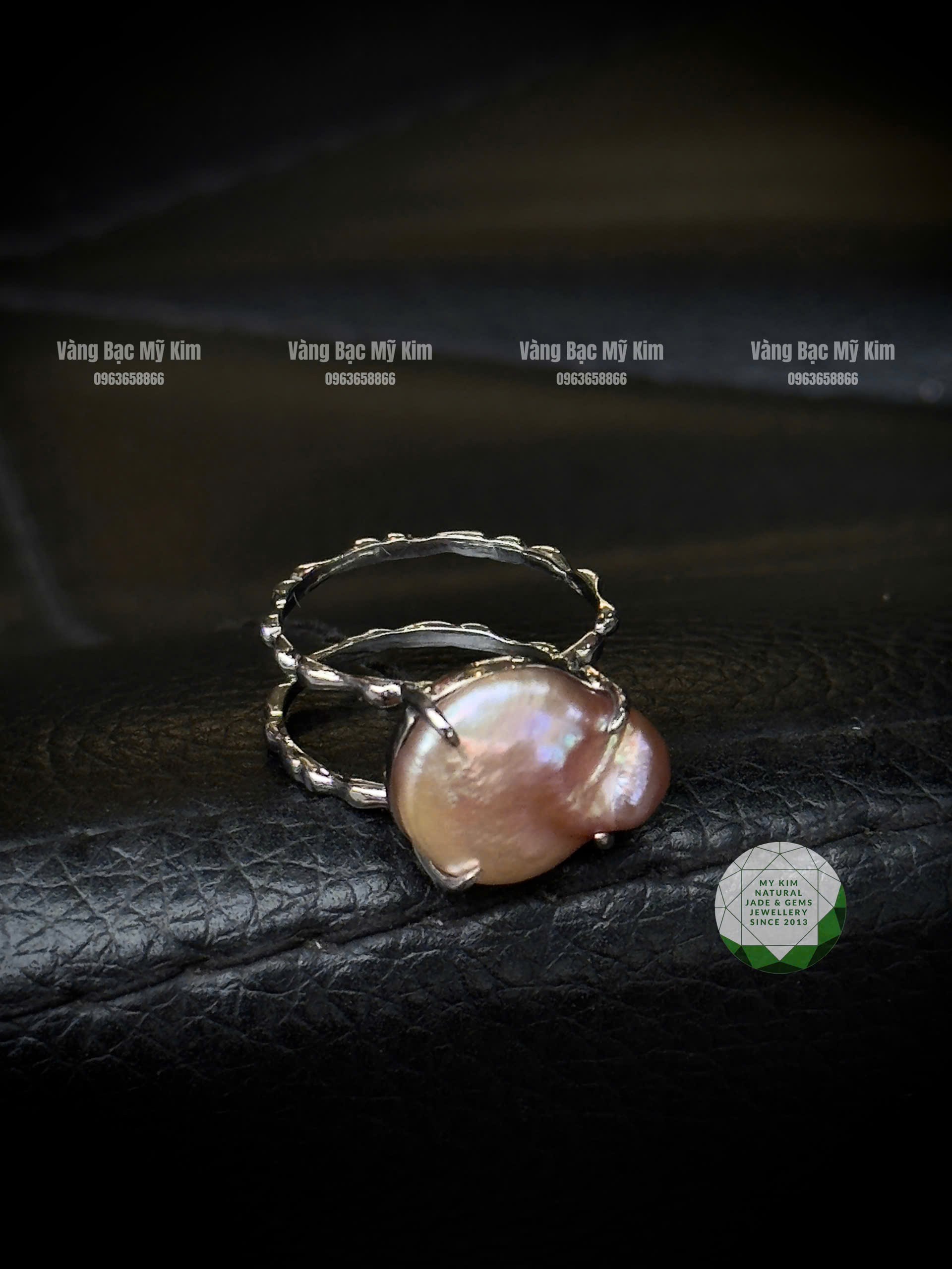 Nhẫn Ngọc Trai Vàng Trắng 10-14-18k