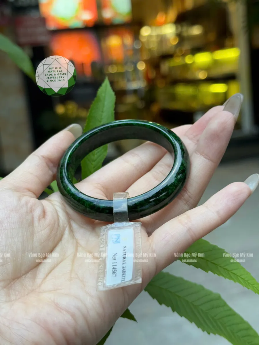 Vòng Ngọc Phỉ Thúy vip - Bản Hẹ - Kèm Kiểm Định Ngọc