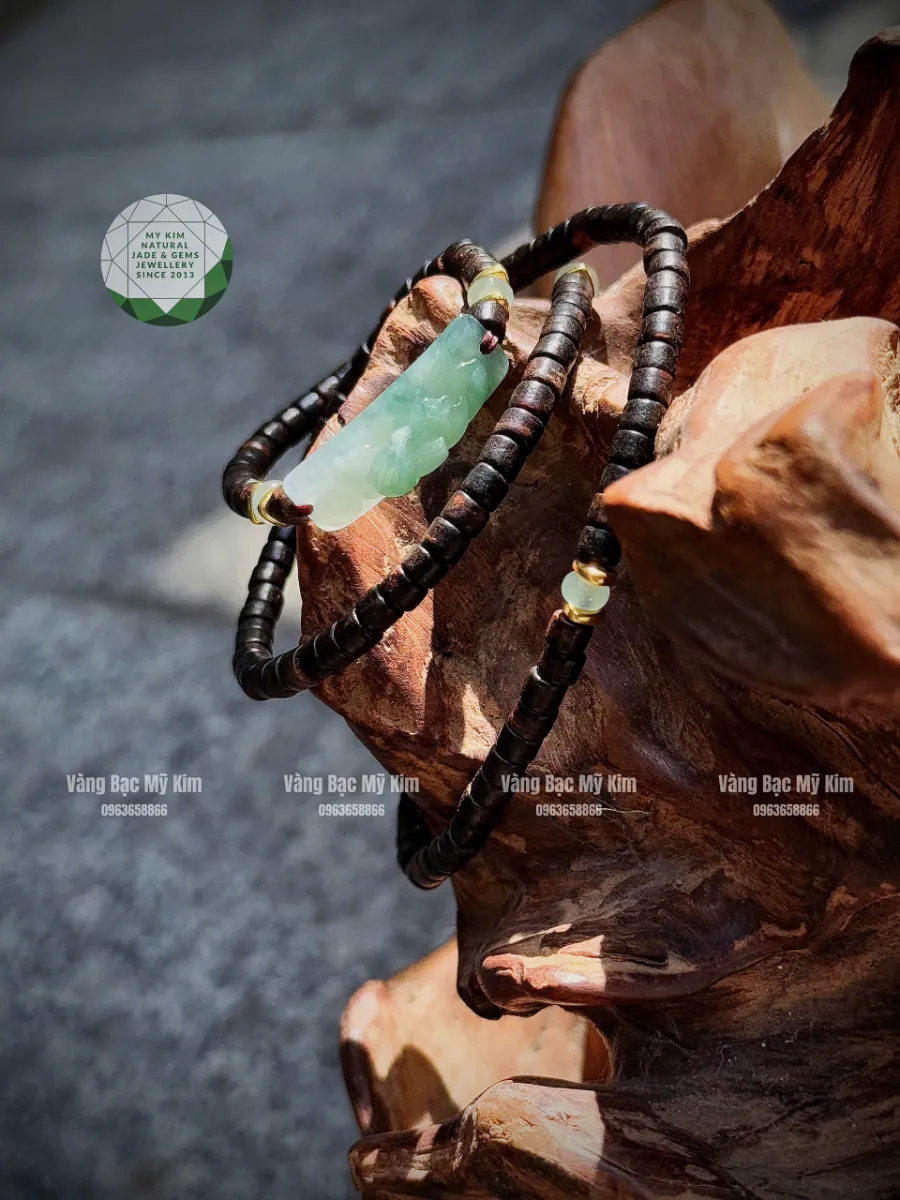 🌸 Vòng Trầm Hương Đốt Trúc Mix Khánh Hoa Sen Ngọc Phỉ Thúy – Bình An, Thịnh Vượng