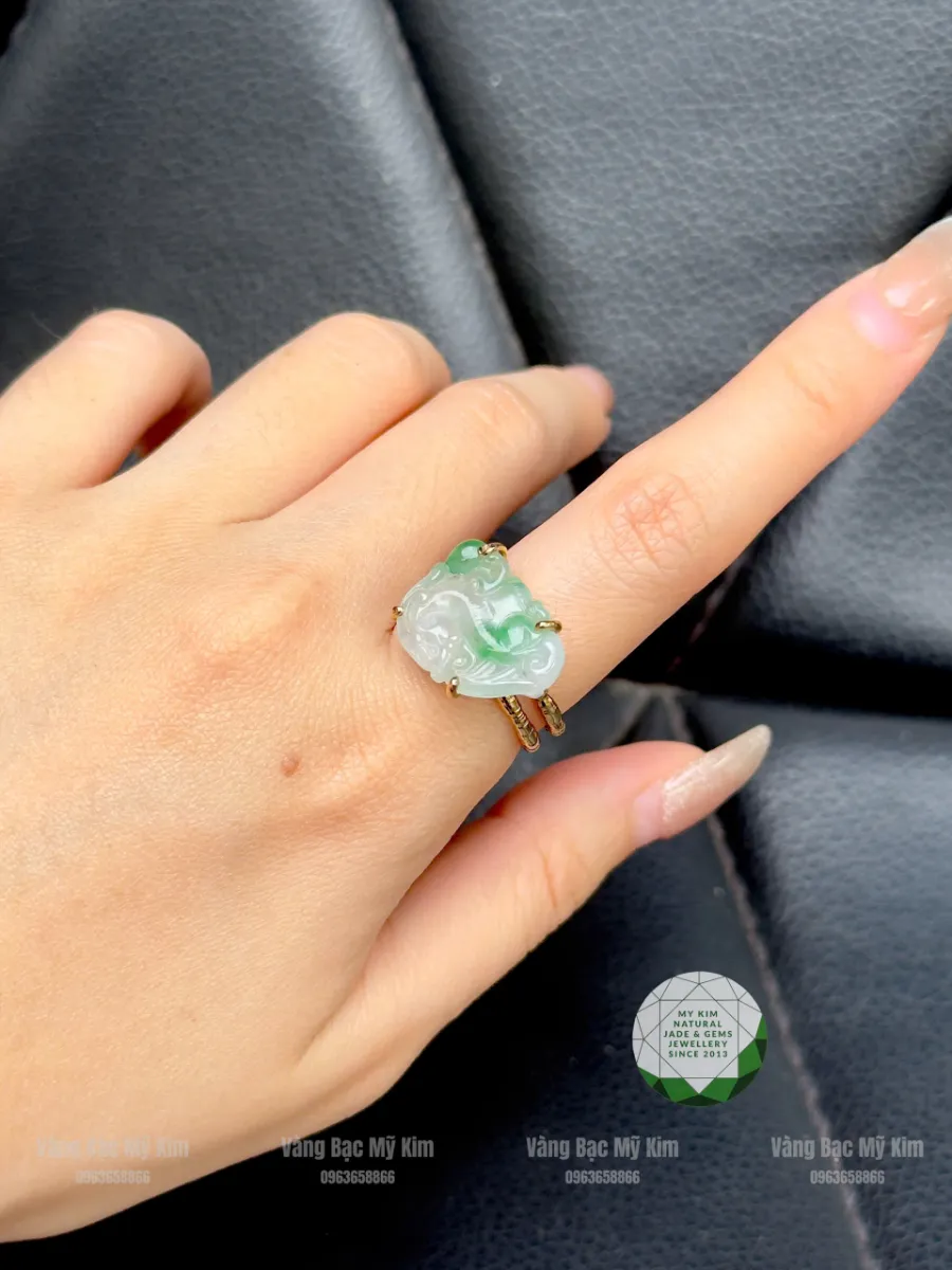 💍 NHẪN TỲ HƯU NGỌC PHỈ THÚY VÀNG 10K | BIỂU TƯỢNG THU HÚT VÀ GIỮ TÀI LỘC