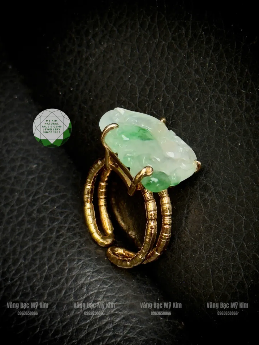 💍 NHẪN TỲ HƯU NGỌC PHỈ THÚY VÀNG 10K | BIỂU TƯỢNG THU HÚT VÀ GIỮ TÀI LỘC