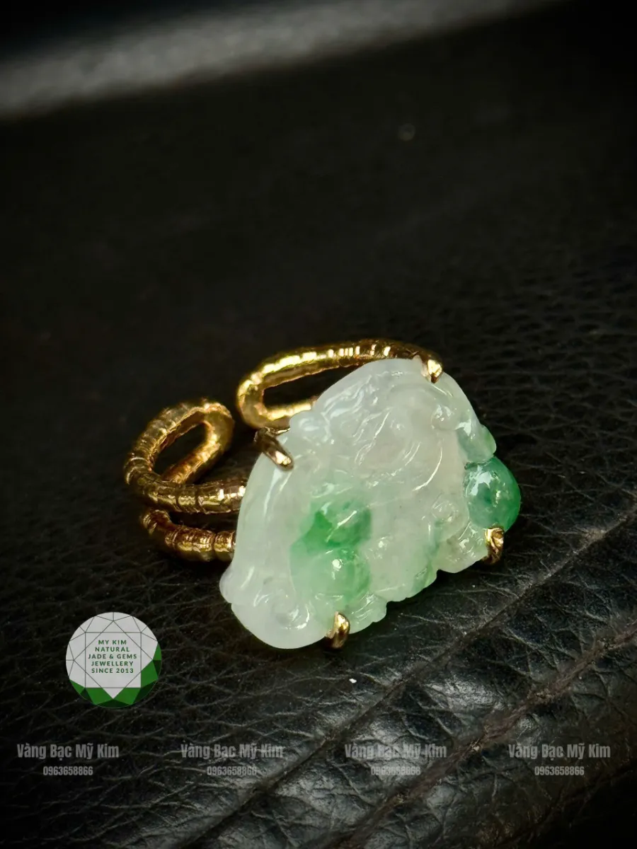 💍 NHẪN TỲ HƯU NGỌC PHỈ THÚY VÀNG 10K | BIỂU TƯỢNG THU HÚT VÀ GIỮ TÀI LỘC