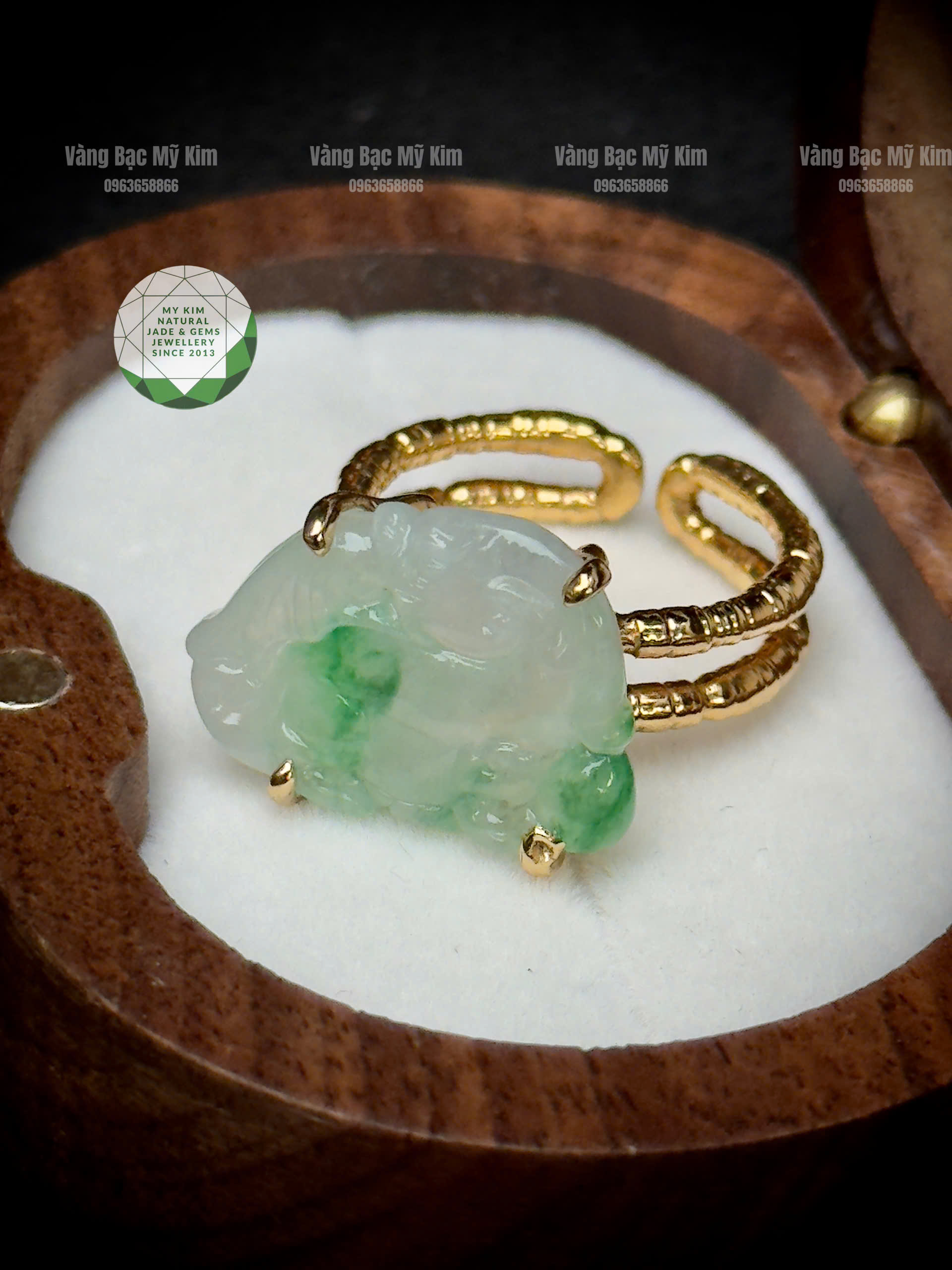 Nhẫn Ngọc Phỉ Thúy Vàng 14k