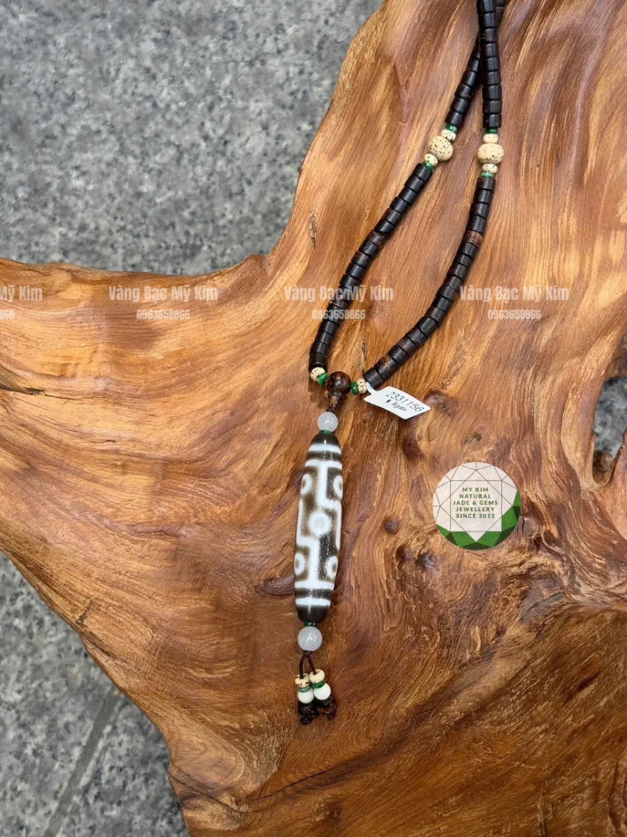 🌿 DÂY CHUYỀN TRẦM HƯƠNG ĐỐT TRÚC – MIX HẠT BỒ ĐỀ, ĐÁ DZI TÂY TẠNG & JADE DẸT