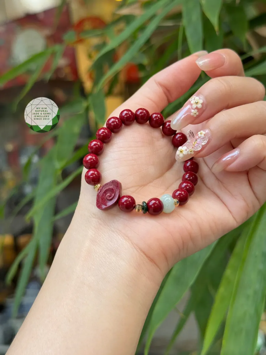 Set Vòng Tay Chusa & Dây Treo Ngọc Phỉ Thúy | Kết Dây Dù Xanh – Mix Bí Ngô & Đồng Điếu – Biểu Tượng Sung Túc Dịu Dàng