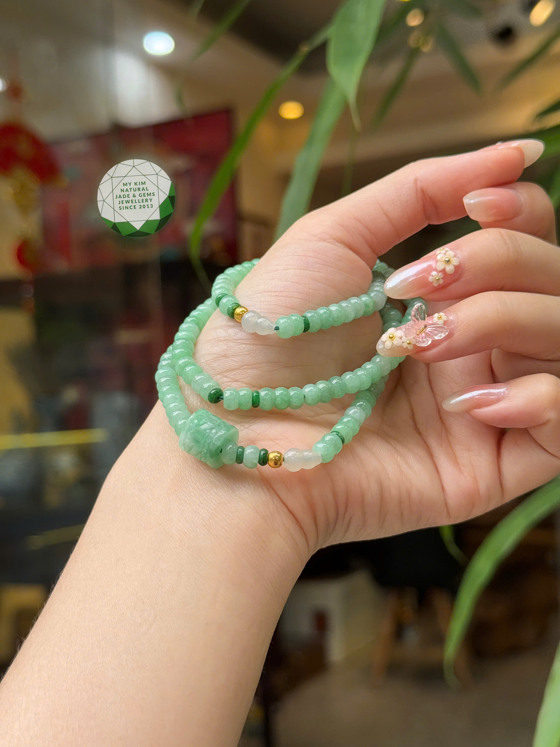 💚 Vòng Ngọc Phỉ Thúy Xanh Bạc Hà Mix Lu Thống - Jadeite Vip – Tươi Mát, An Lành & Thanh Tịnh